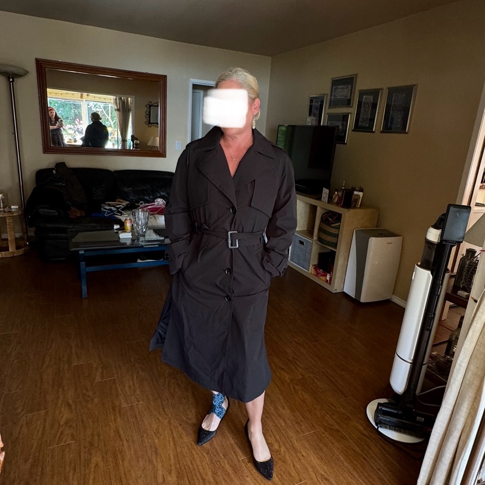 kate spade black Trench Coat